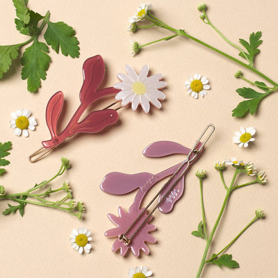 Marguerite Daisy Flower Hair Clip Set
