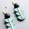 Geometric Artdeco painted wood earrings