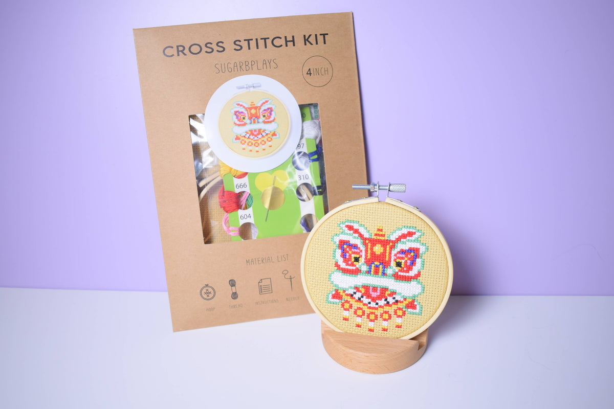 Lunar New Year Lion Counted Cross Stitch Kit