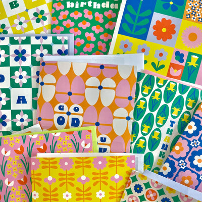 Squishy Floral Pattern Good Luck Card