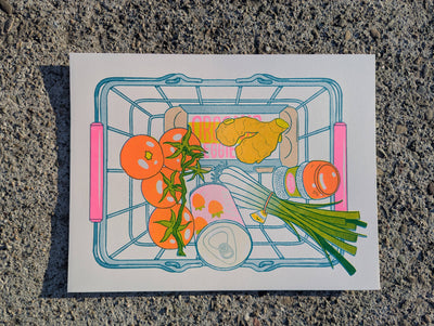 Tomato Egg Risograph Print