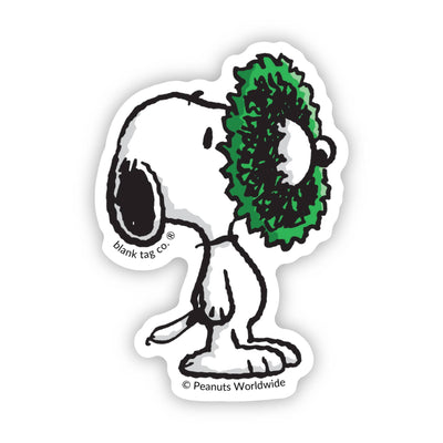 Snoopy With A Wreath Sticker