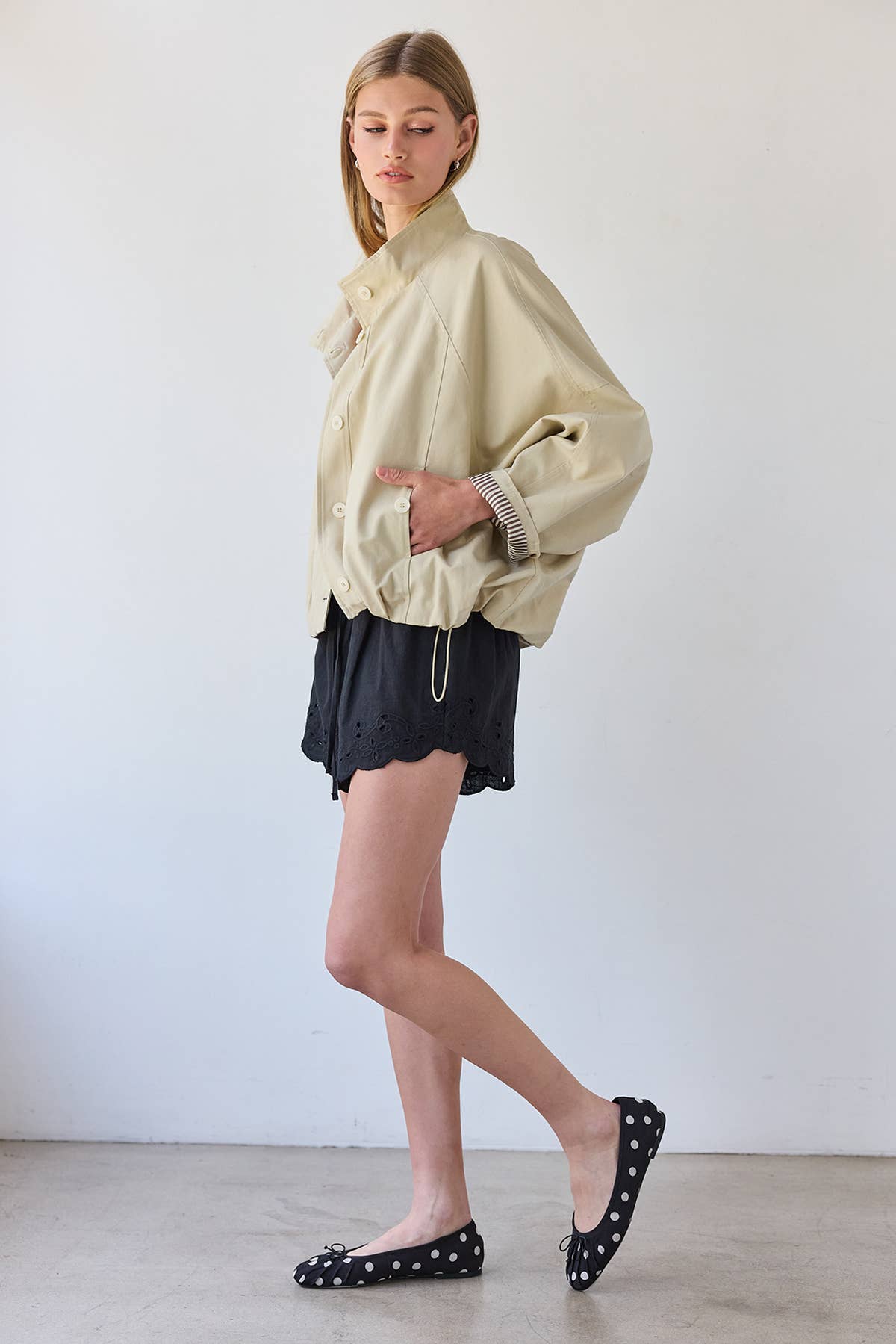 Stand Collar Button Jacket