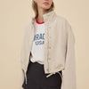 Stand Collar Drawstring Hem Jacket