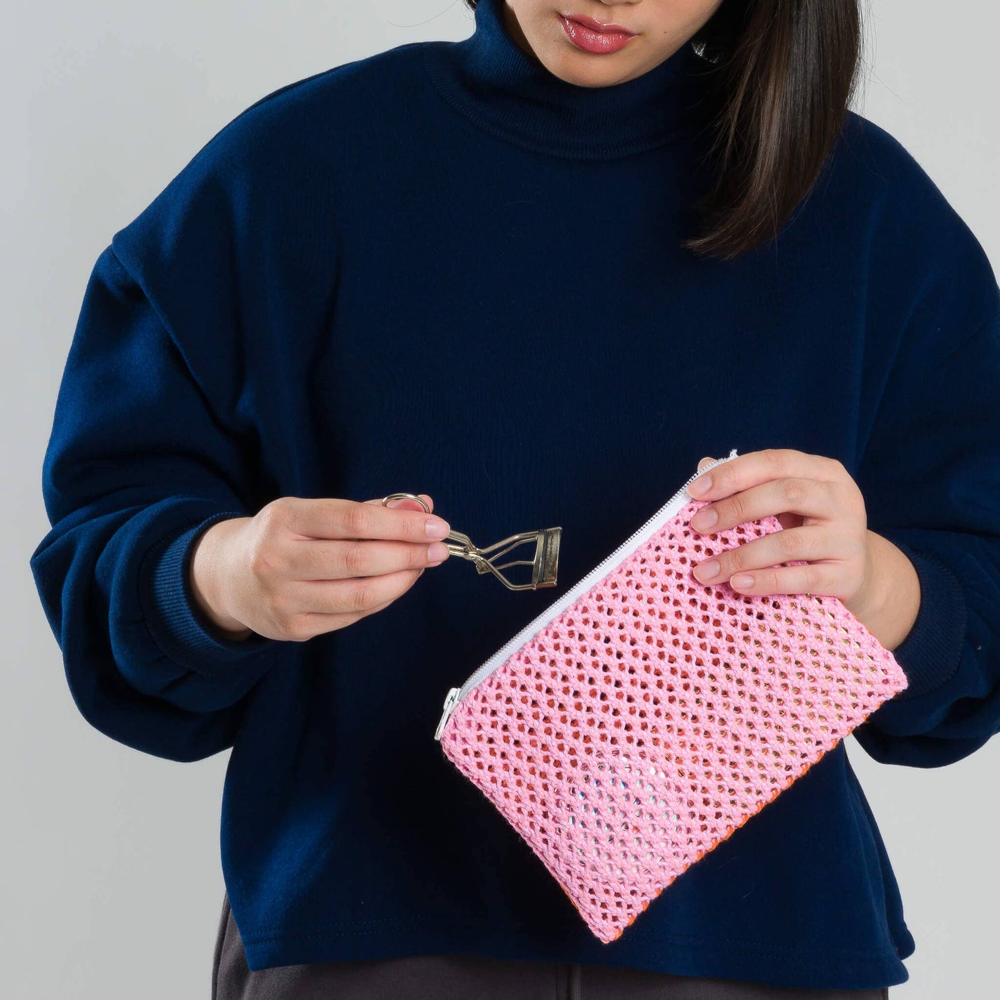 Raffia Zip Pouch