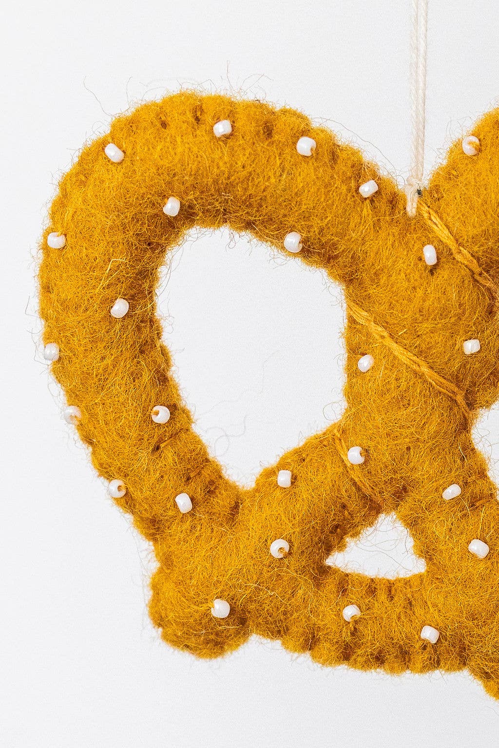Handmade  Pretzel Felt Ornament