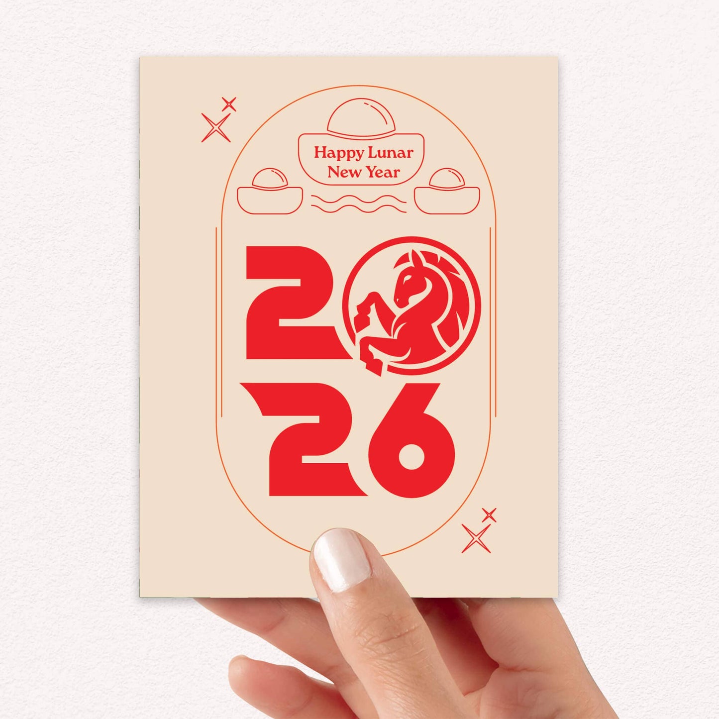 Horse with Ingot Gold Chinese New Year Card