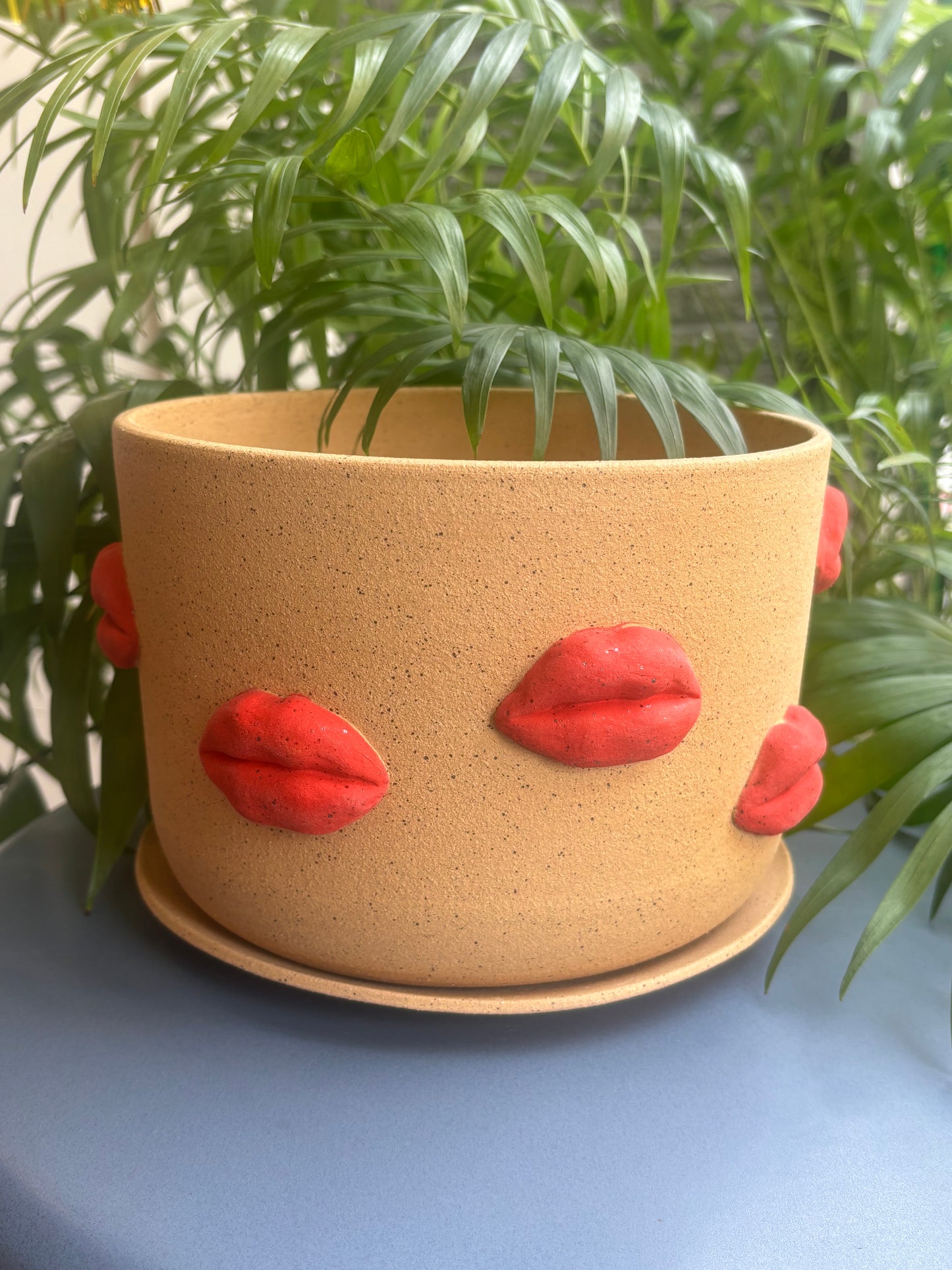 Lips Galore Planter with Plate
