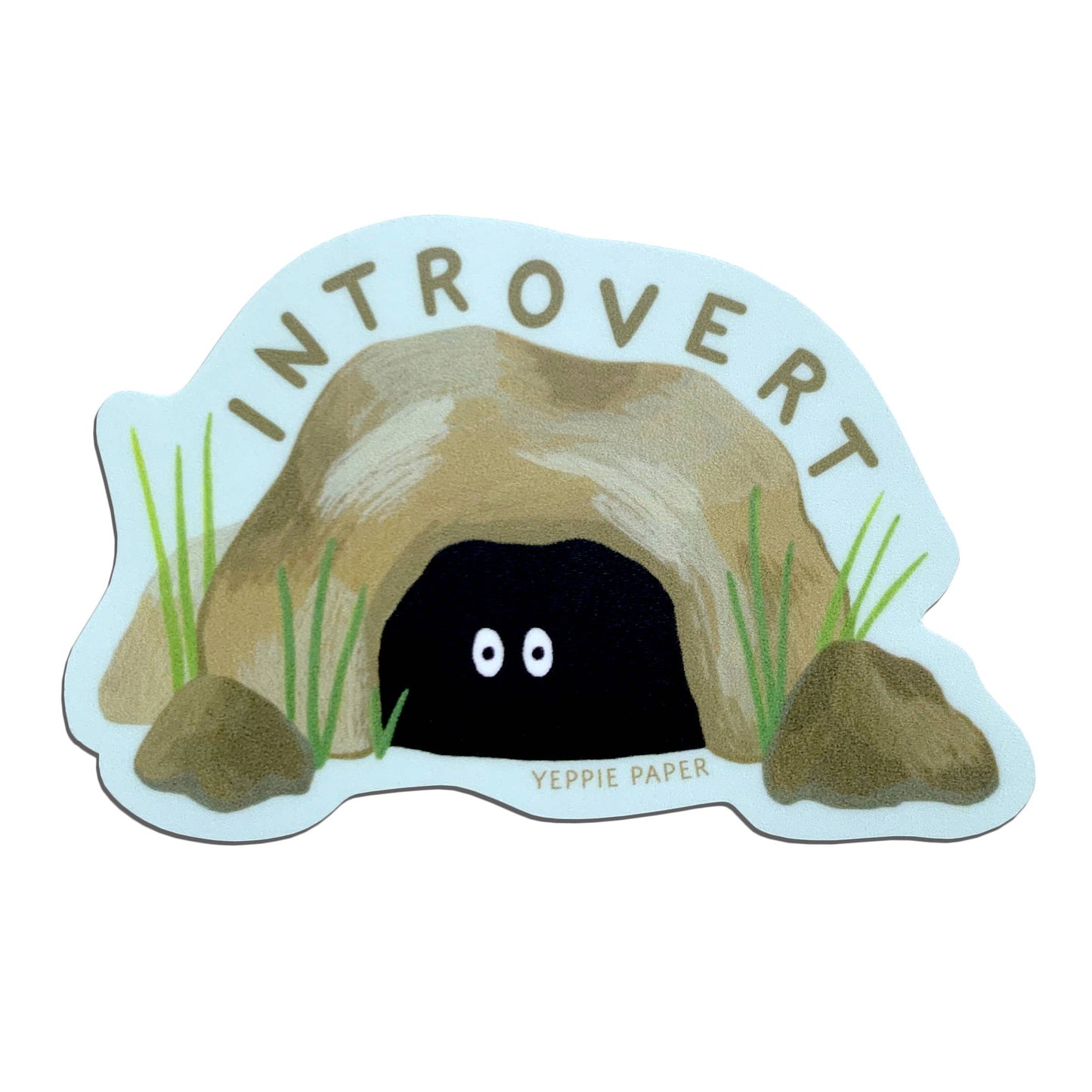 Introvert Hiding in a Cave Sticker
