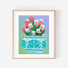 Mahjong Flowers Risograph Print