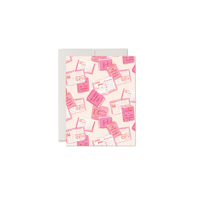 Book Lover Pink Greeting Card