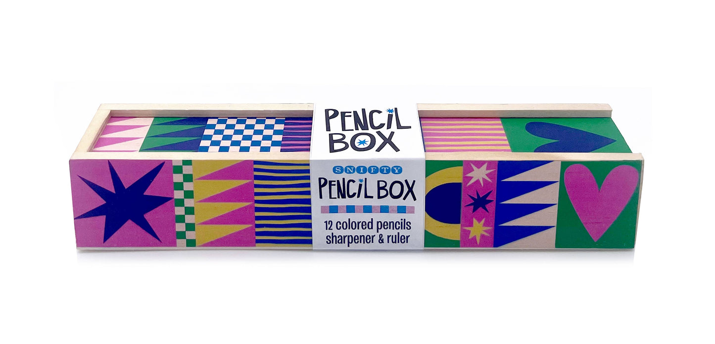 Wooden Pencil Box Colored Pencils - GEO LOVE
