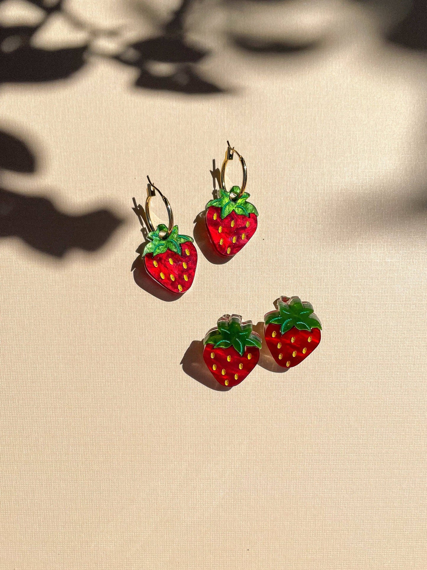 Mini Strawberry Acrylic Earrings