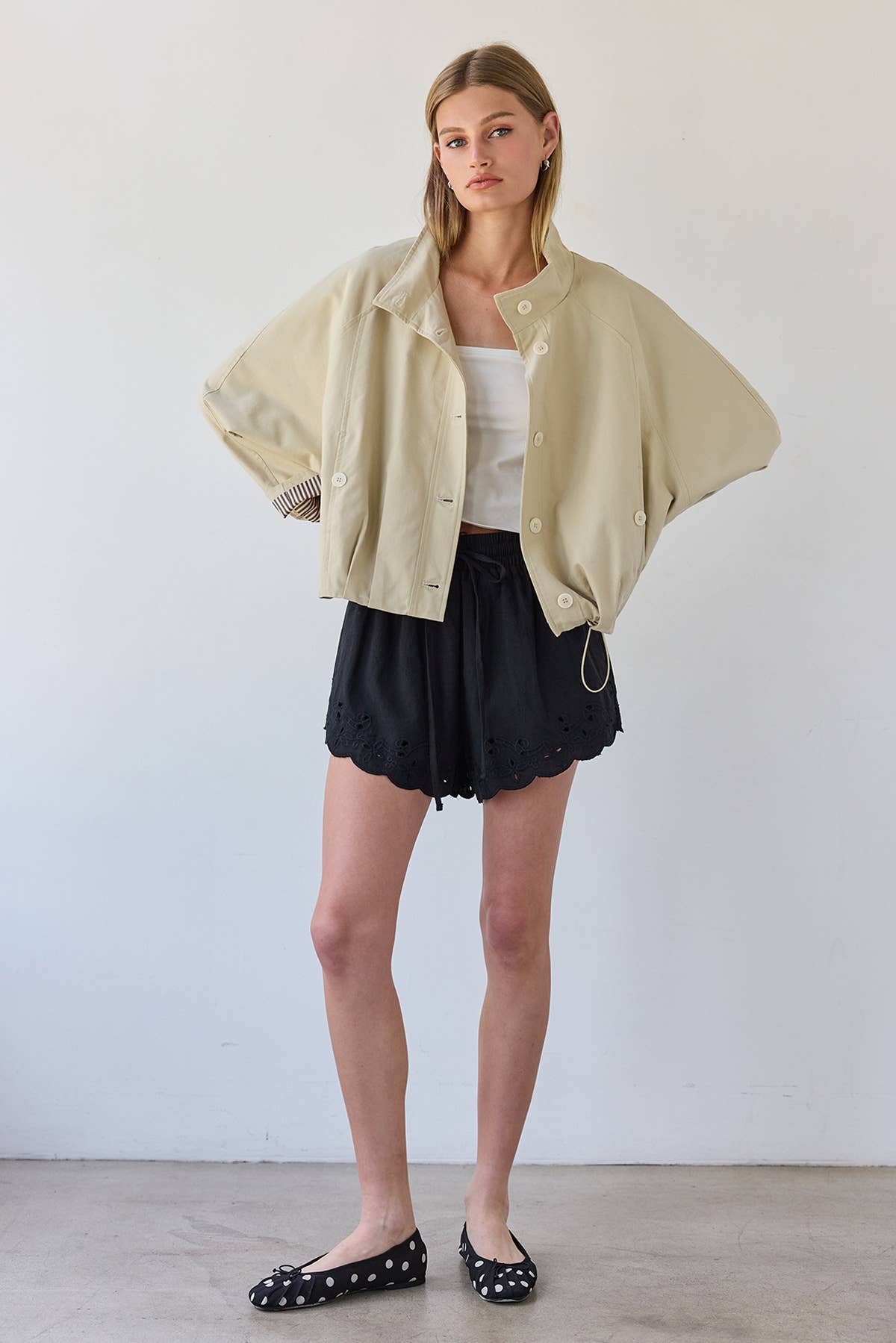 Stand Collar Button Jacket