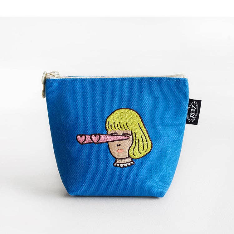 Embroidered Boat Pouch
