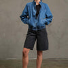 Washed Denim Bomber Jacket