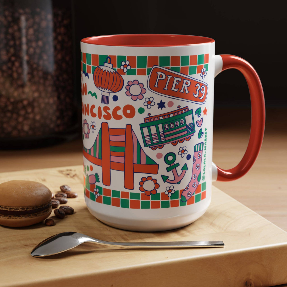 San Francisco - *BIG* Coffee Mug (15oz, red)