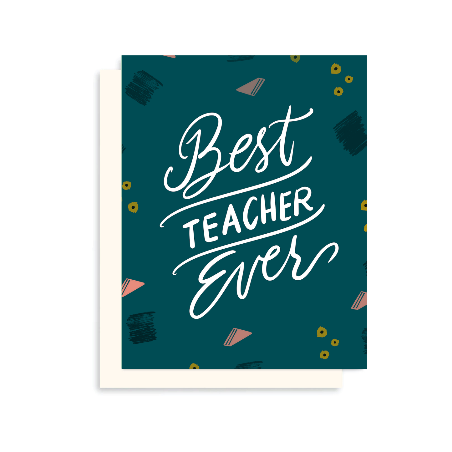 Hand lettered Teacher Thanks Card