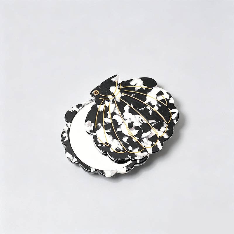 Seashell Acetate Compact Mirror