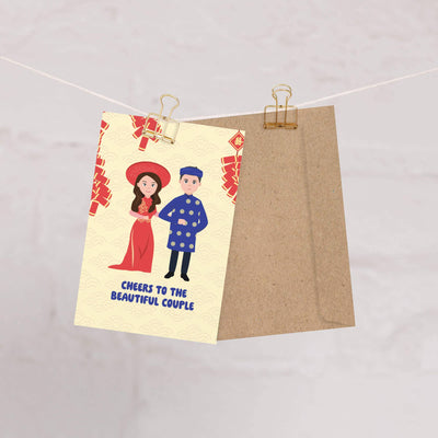 Vietnamese Couple Wedding Card