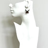 Mini moss and copper hoop  earrings