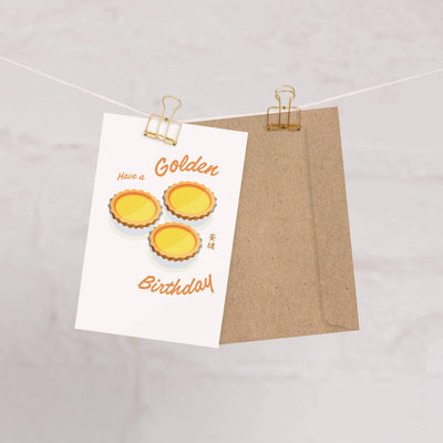 Golden Egg Tart Birthday Card