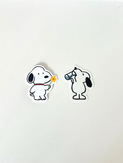 Peanuts Snoopy Drinking Water Glossy Sticker