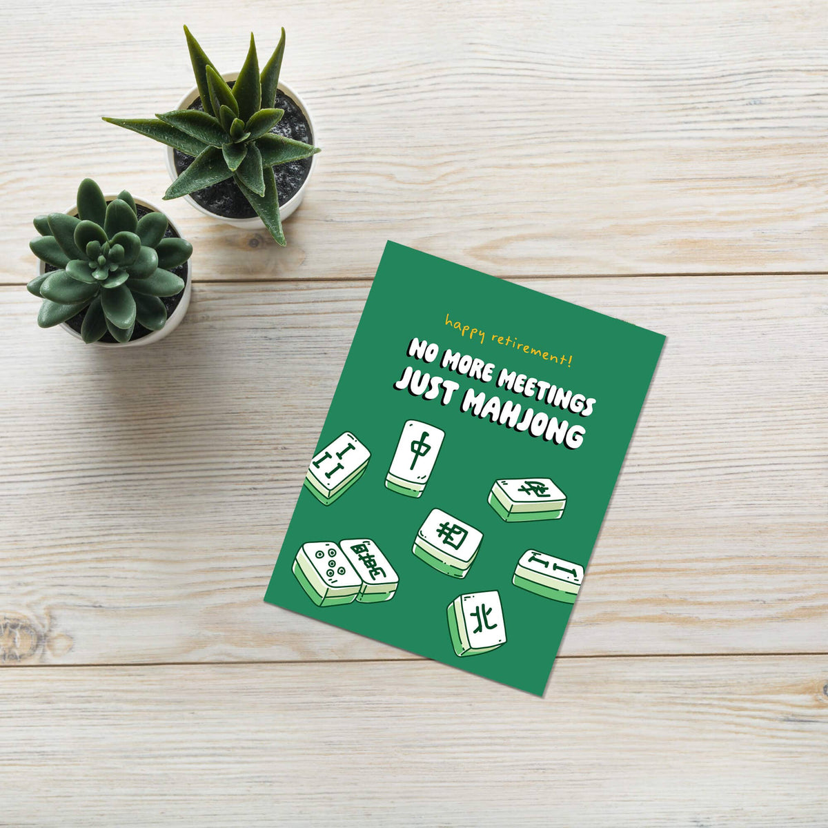 Just Mahjong Retirement Card