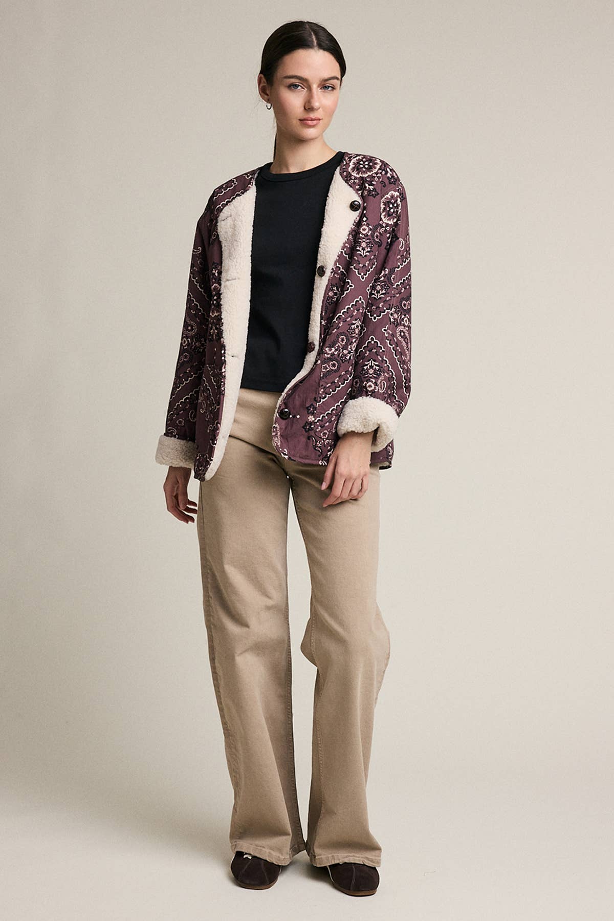 Reversible Sherpa Paisley Jacket