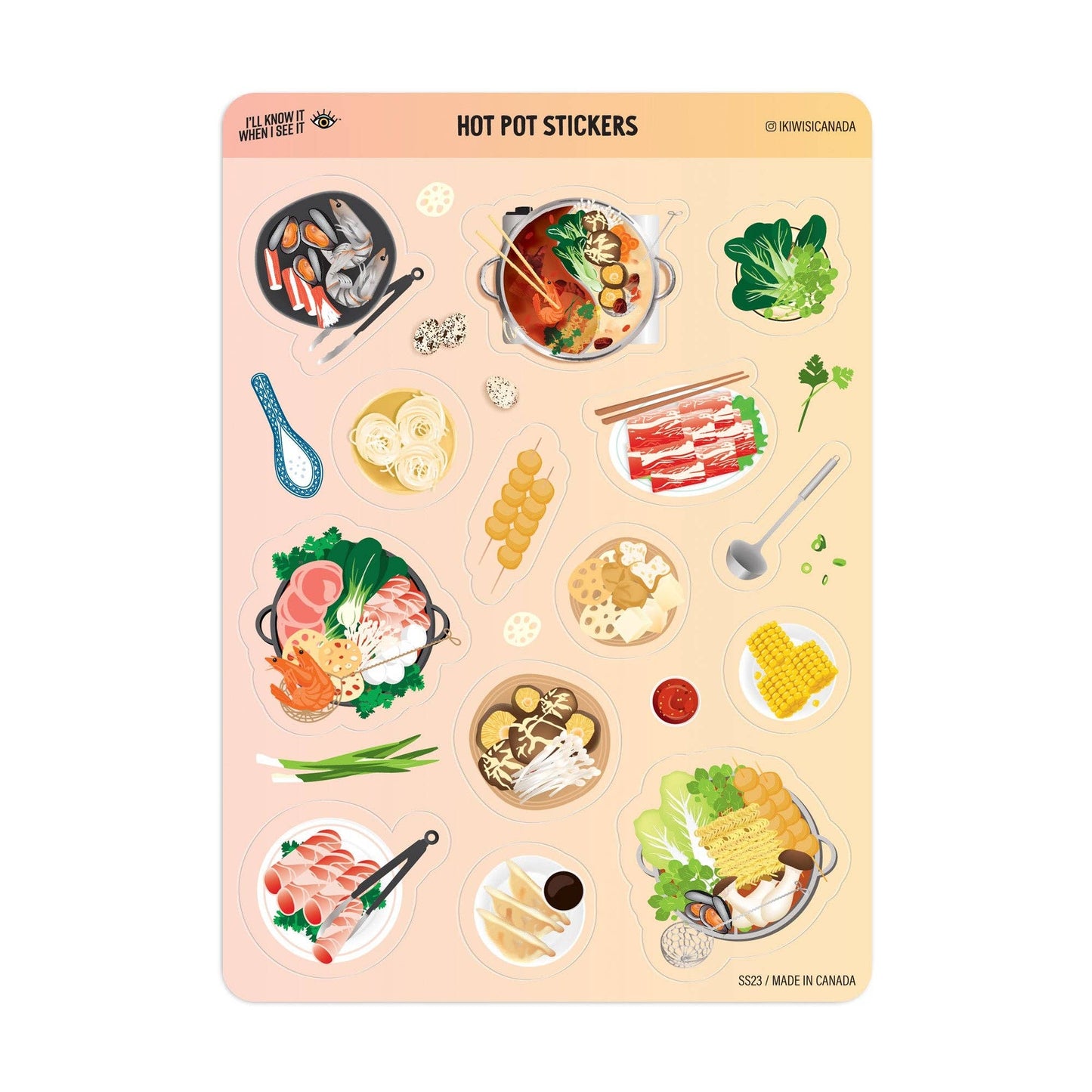 Hot pot sticker sheet