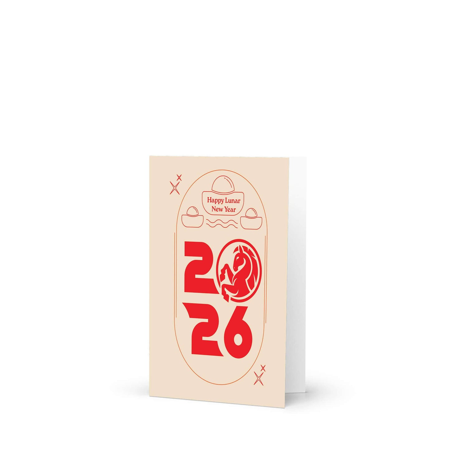 Horse with Ingot Gold Chinese New Year Card
