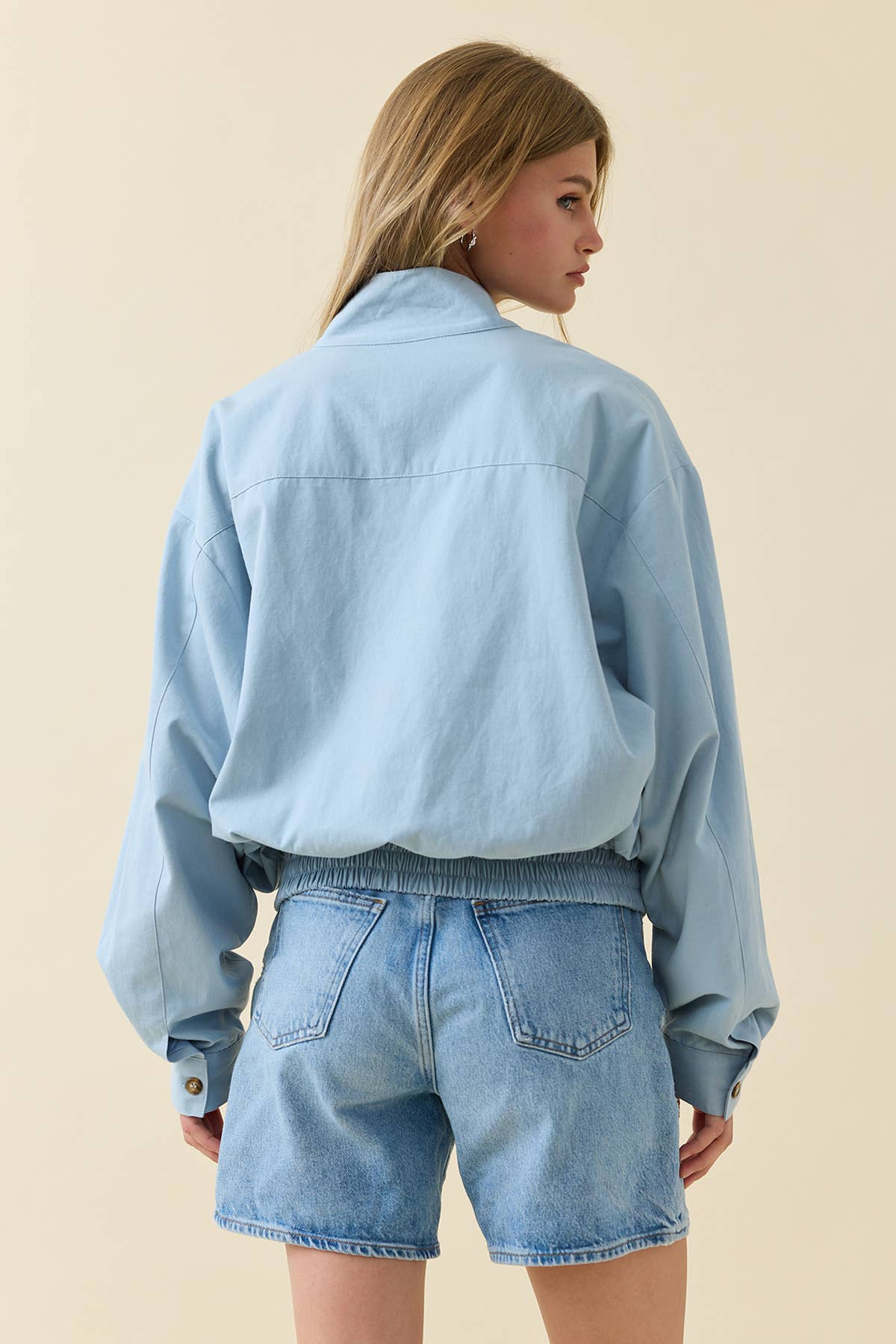 Minimal Stand Collar Zip Jacket