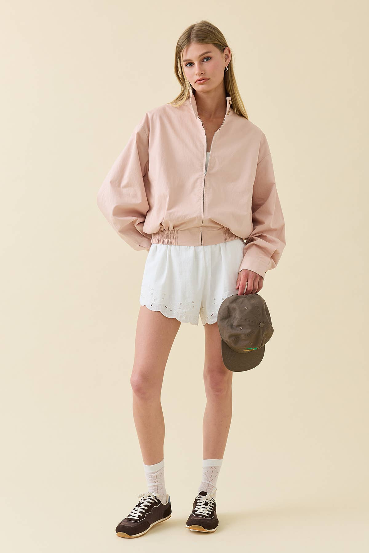 Minimal Stand Collar Zip Jacket