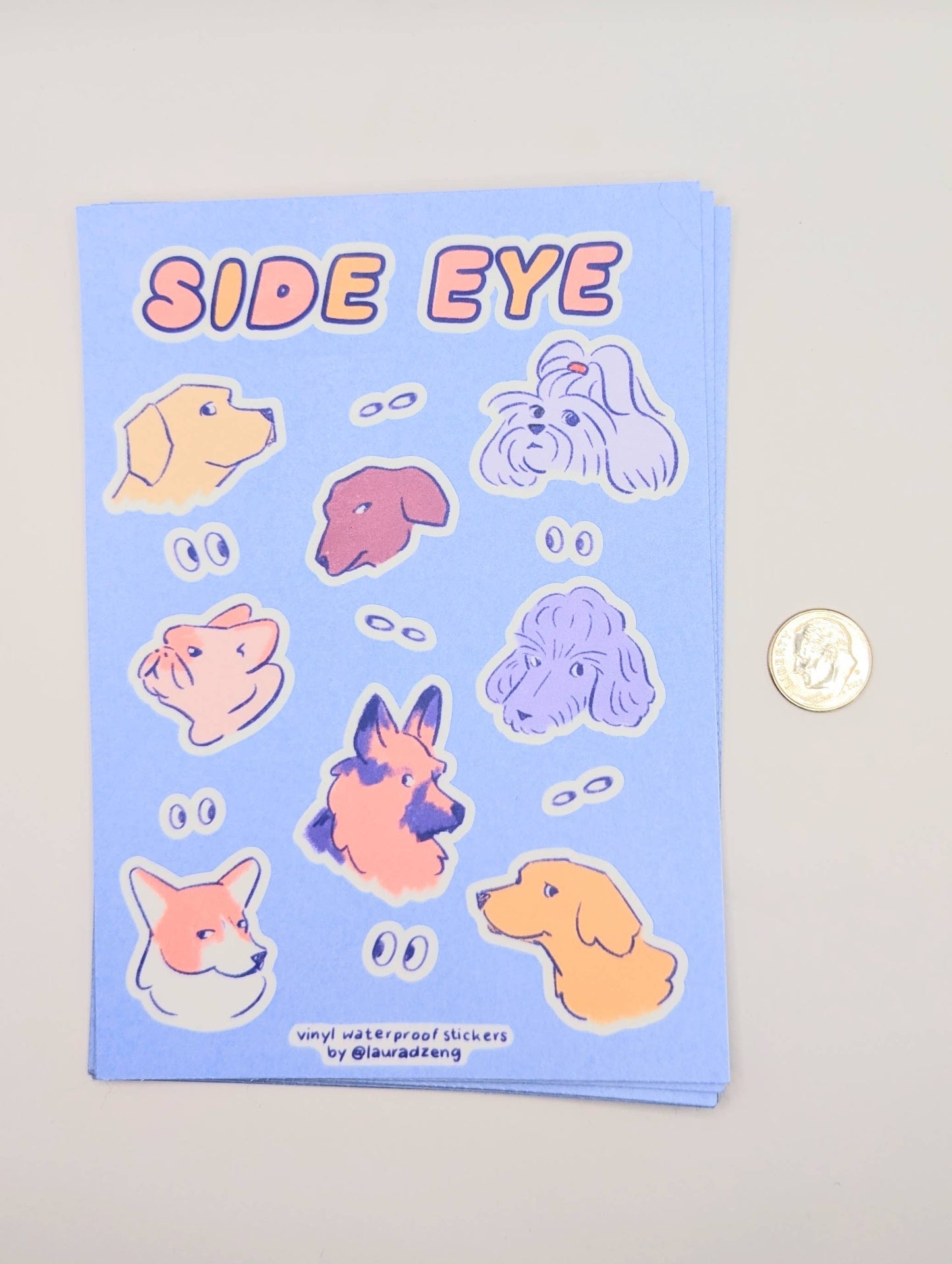 Judgmental Dog Side Eye Sticker Sheet
