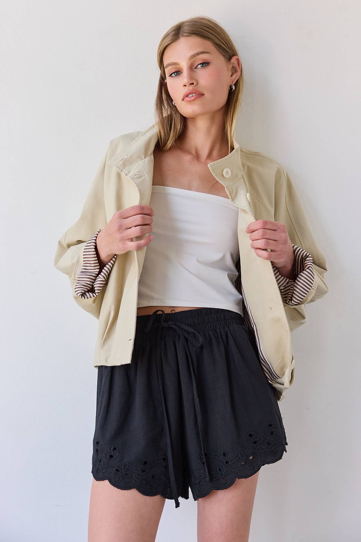 Stand Collar Button Jacket