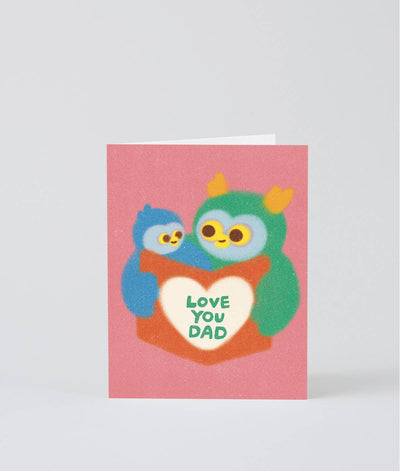 Love You Dad Owls Card