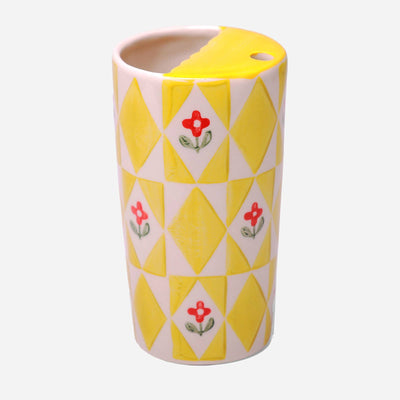Yellow Geometric Print Travel Mug