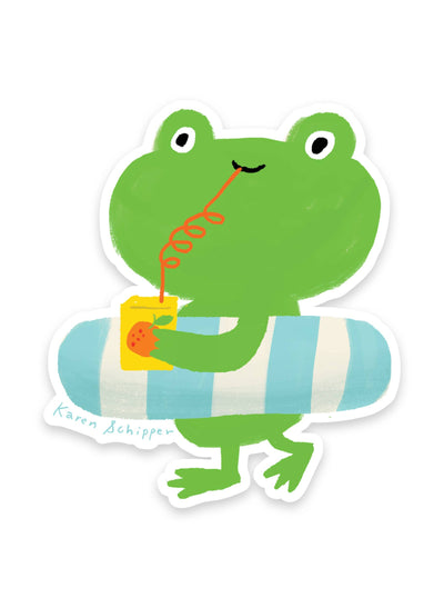Floatie Frog Sticker