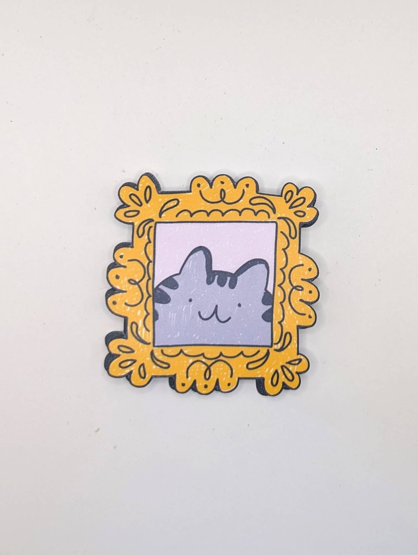 Framed Cat Portrait Vinyl Sticker