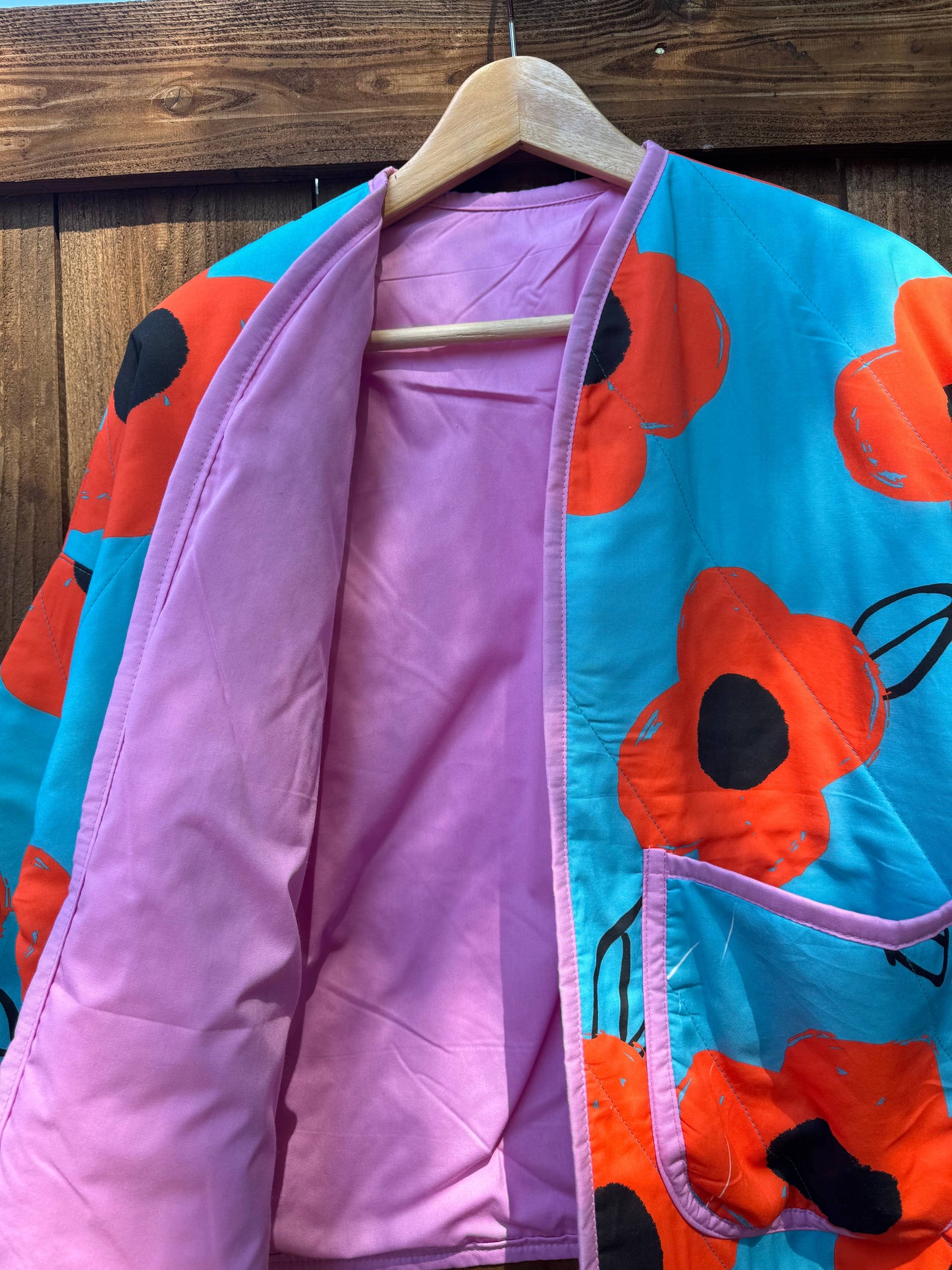 Blue garden quilting jacket