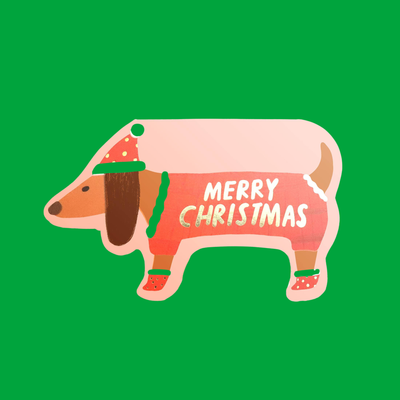 Dachsund Holiday Card