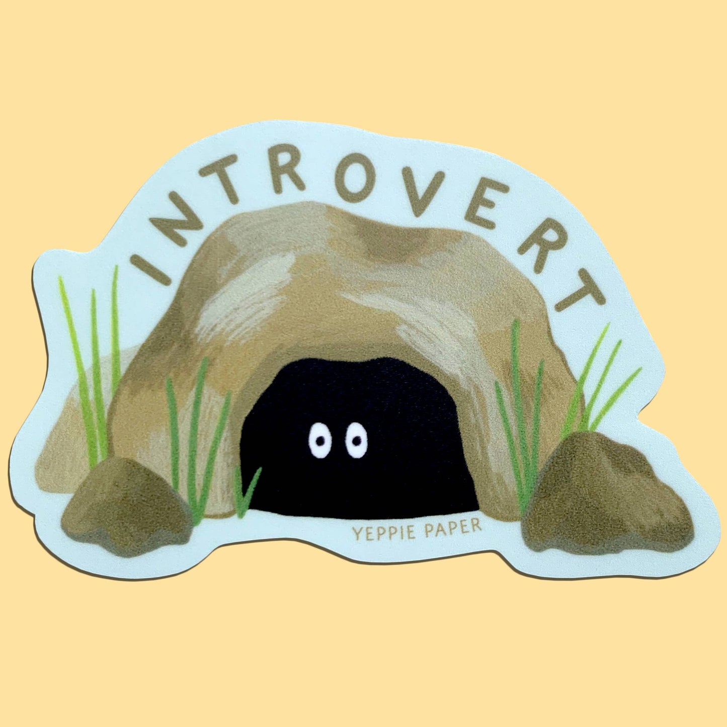 Introvert Hiding in a Cave Sticker