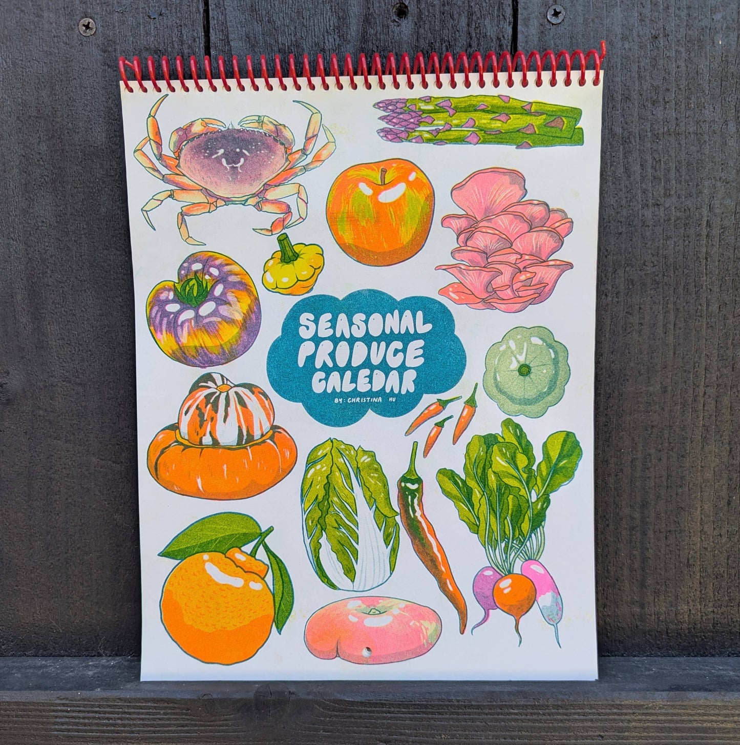 2026 Seasonal Produce Risograph Calendar