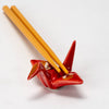 Origami Crane Chopsticks Rest Red