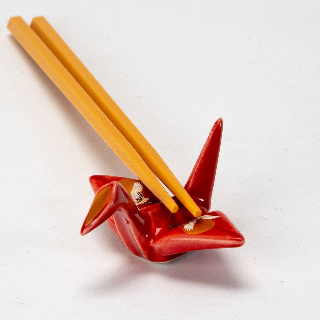 Origami Crane Chopsticks Rest Red