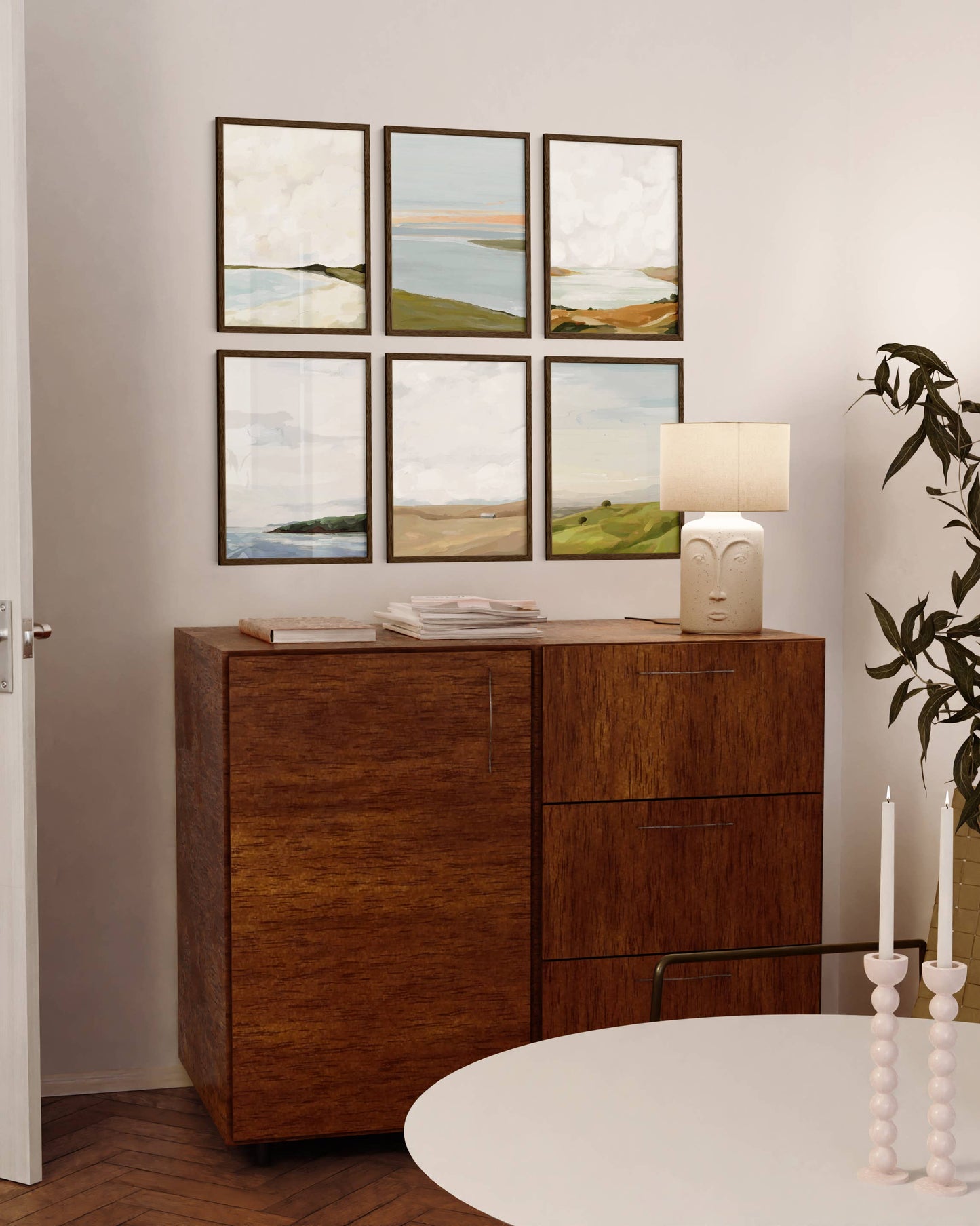 Walnut Natural Oak Wood Frame