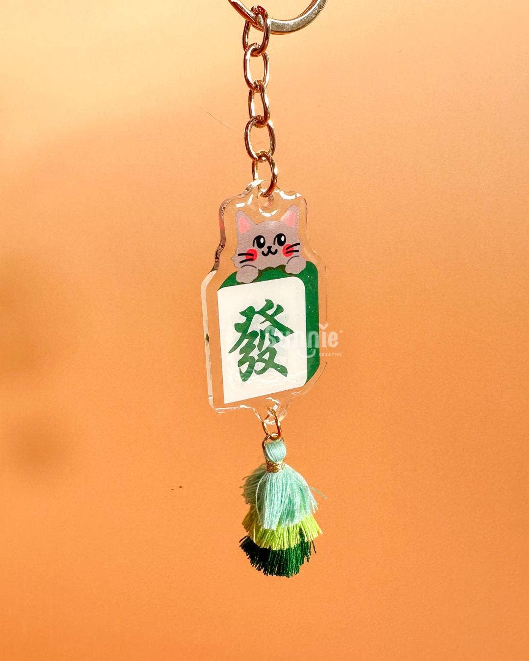 Mahjong Cat Acrylic Keychain