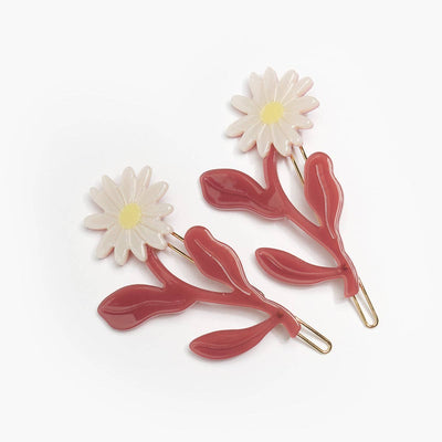 Marguerite Daisy Flower Hair Clip Set
