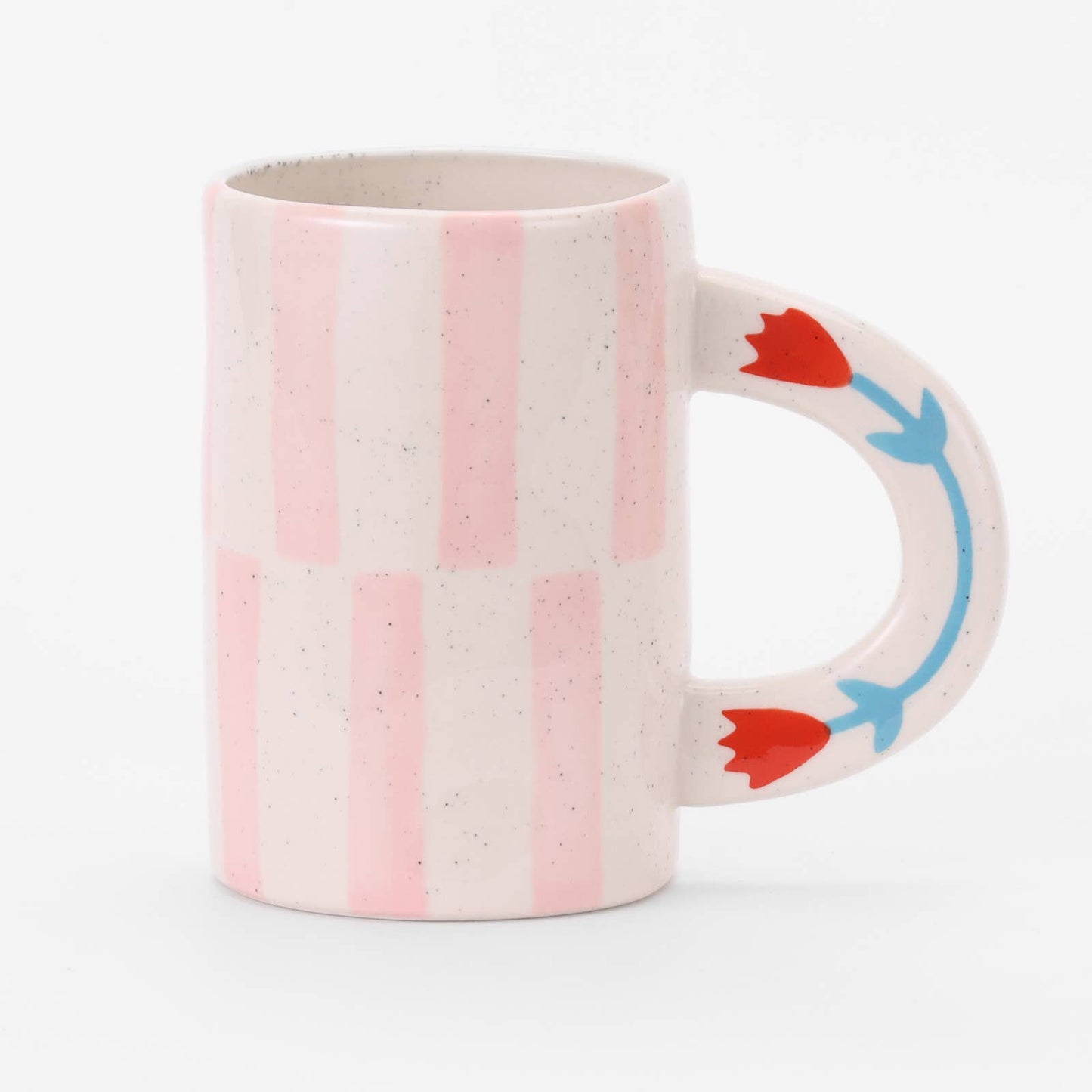Pink Striped Ceramic Mug
