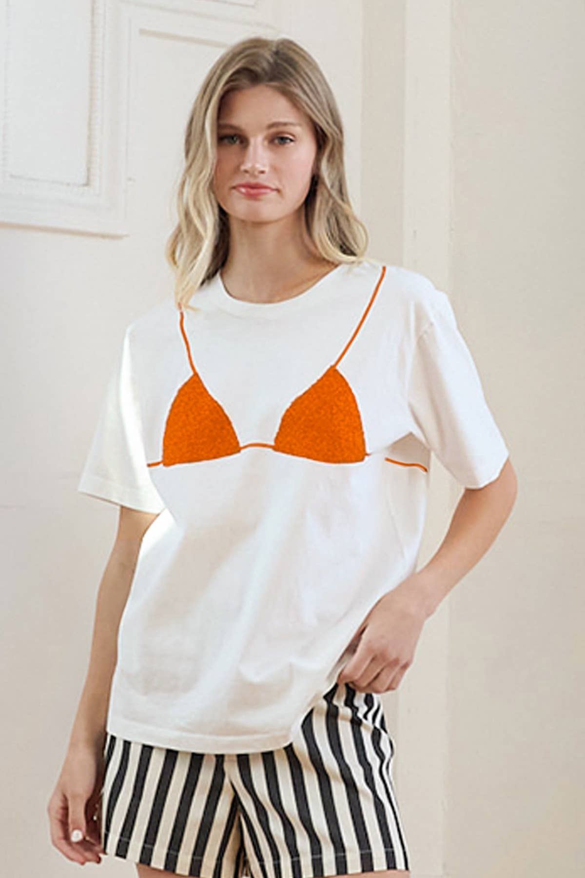 Caviar Print Bikini Graphic Tee